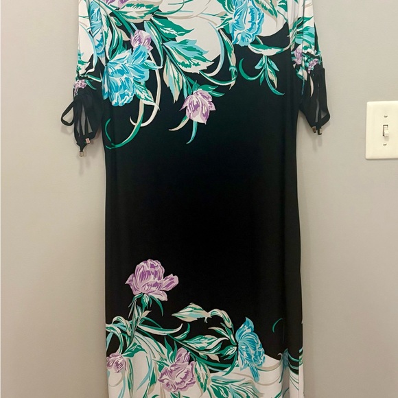 JM Collection Black Dress with Button Accents - Picture 6 of 8